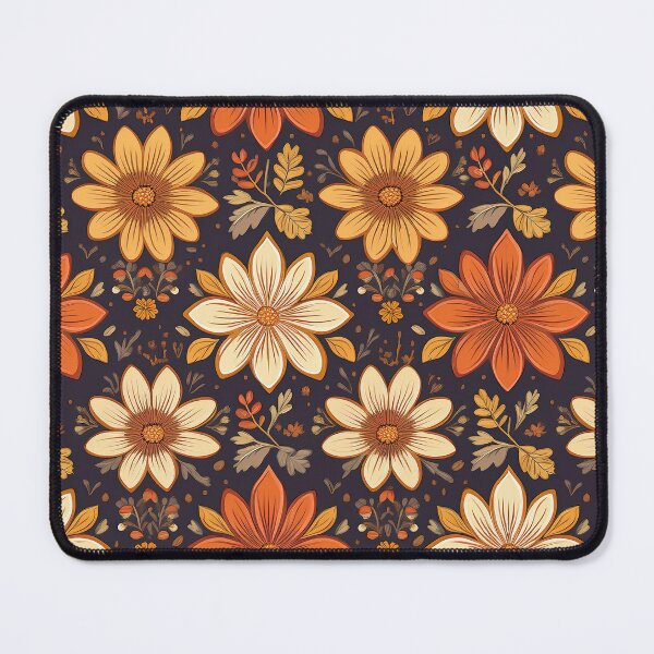 Item preview, Autumn flowers on navy  designed and sold by CuratedEmporium.