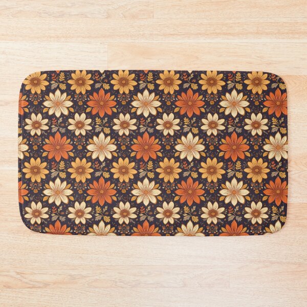 Item preview, Autumn flowers on navy  designed and sold by CuratedEmporium.