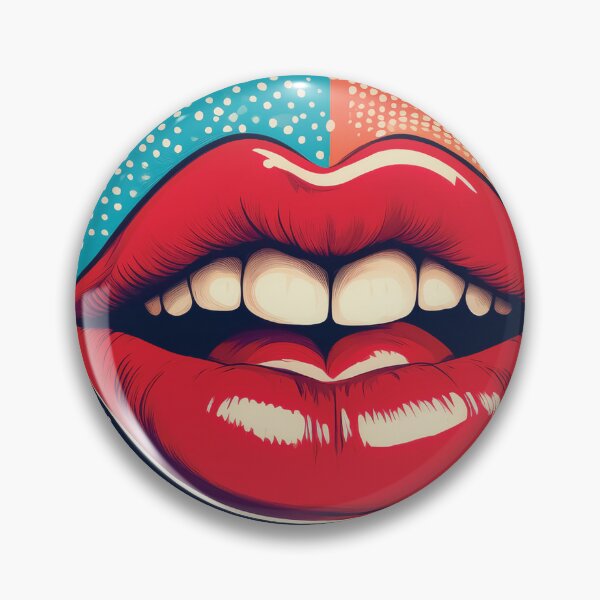 Item preview,  A vibrant pop art-inspired design with exaggerated, smiling red lips. designed and sold by HEMRO.