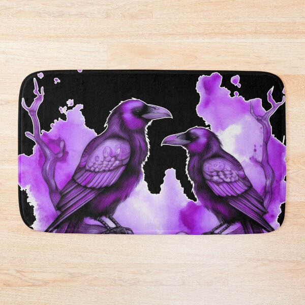 Item preview, Two crows sitting on a dead tree, dark watercolor composition/ purple. designed and sold by My-fake-places.