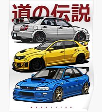 Road legends. Impreza STI Mix Poster