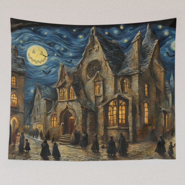 Item preview, 06 Van Gogh's 'Starry Night' mixed with Halloween designed and sold by BloodSweatNTers.