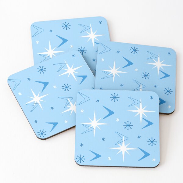 Item preview, 1950s Retro Art Boomerangs Baby Blue designed and sold by thepixelgarden.