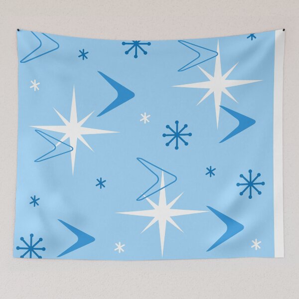 Item preview, 1950s Retro Art Boomerangs Baby Blue designed and sold by thepixelgarden.