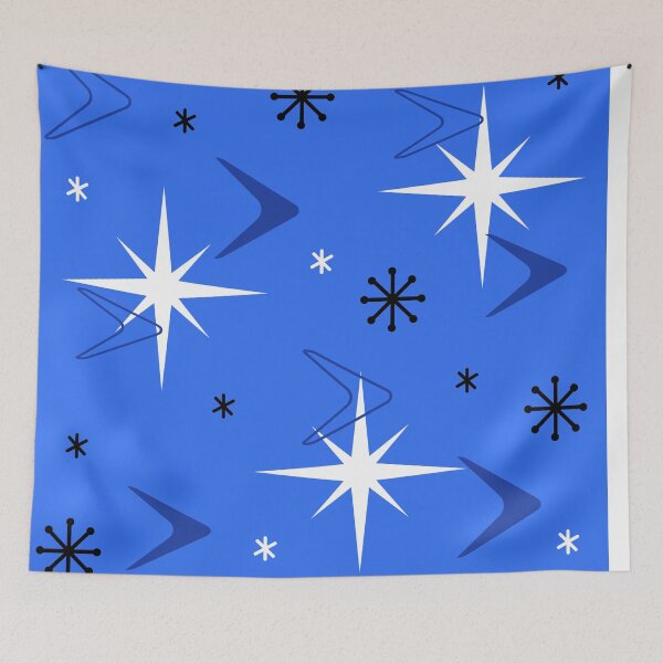 Item preview, 1950s Retro Art Boomerangs True Blue designed and sold by thepixelgarden.