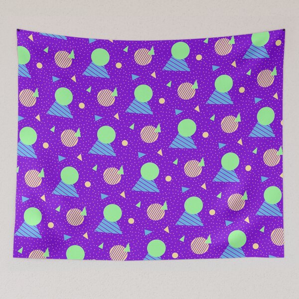 Item preview, 90s Retro Neon Purple Colorful Memphis Pattern  designed and sold by EvergreenMotifs.