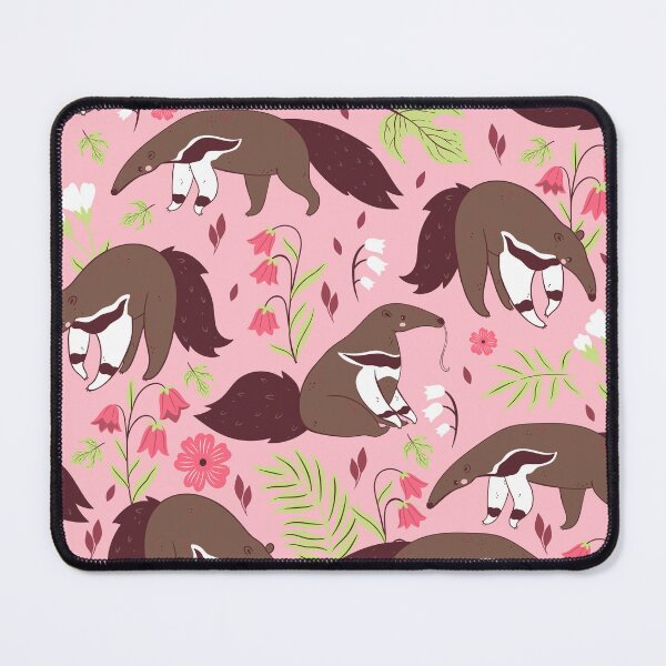 Item preview, pink anteater cute animal floral designed and sold by Gossip Rag.