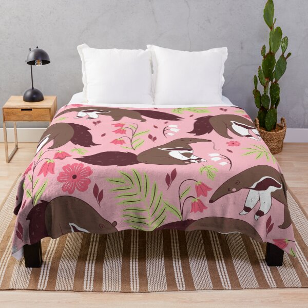 Item preview, pink anteater cute animal floral designed and sold by Gossip Rag.