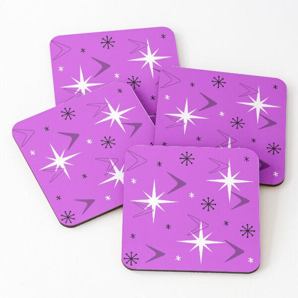 Item preview, 1950s Retro Art Boomerangs Purple designed and sold by thepixelgarden.