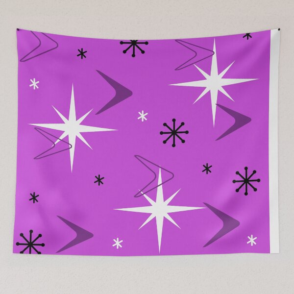 Item preview, 1950s Retro Art Boomerangs Purple designed and sold by thepixelgarden.