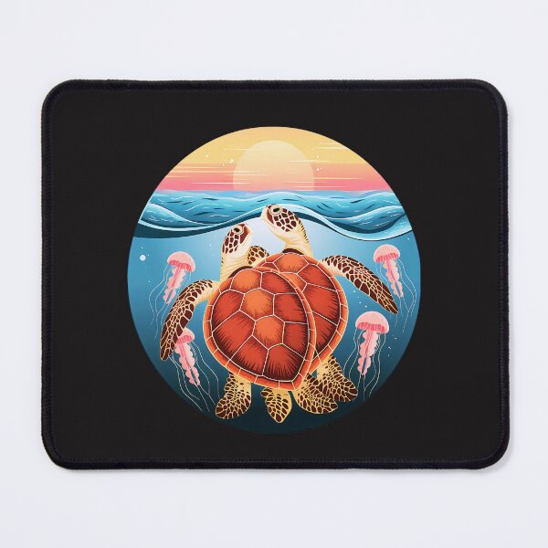 Item preview, Romantic Sea Turtles Mating At Sunset Ocean Scene designed and sold by elynne9.