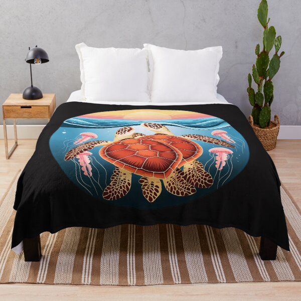 Item preview, Romantic Sea Turtles Mating At Sunset Ocean Scene designed and sold by elynne9.