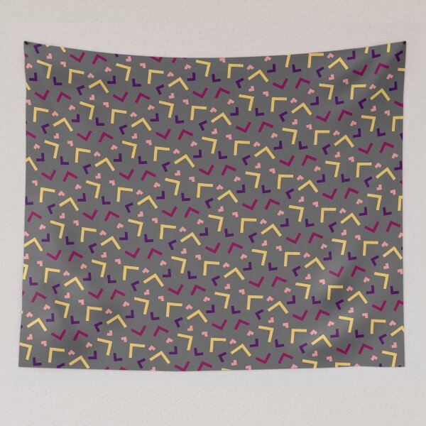 Item preview, Colorful Gray Geometry Memphis Party Pattern  designed and sold by EvergreenMotifs.
