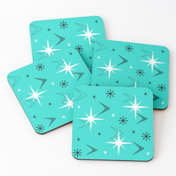 Item preview, 1950s Retro Art Boomerangs Turquoise designed and sold by thepixelgarden.