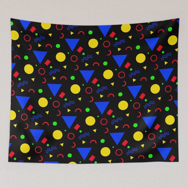 Item preview, Colorful Retro Geometry Memphis Vintage Party Pattern  designed and sold by EvergreenMotifs.
