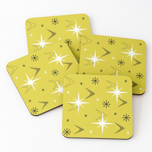 Item preview, 1950s Retro Art Boomerangs Yellow designed and sold by thepixelgarden.