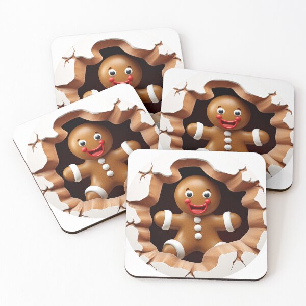 Item preview, Cheerful Gingerbread Man Breaking Through Festive Wall designed and sold by CultDigHoriz.