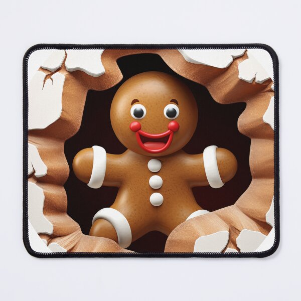 Item preview, Cheerful Gingerbread Man Breaking Through Festive Wall designed and sold by CultDigHoriz.