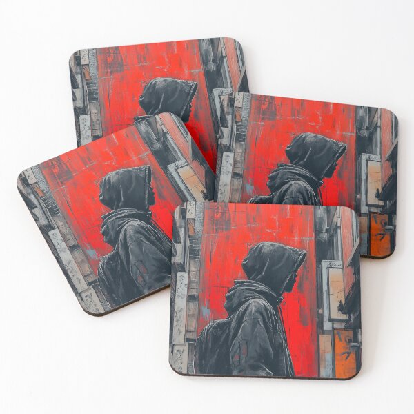 Item preview, Hooded Figure in Urban Dystopia Art designed and sold by seelya83.