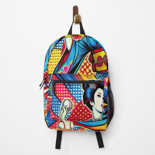 Item preview, Pop Art Geisha Pitcher Throwing Baseball designed and sold by SakuraJapanArt.