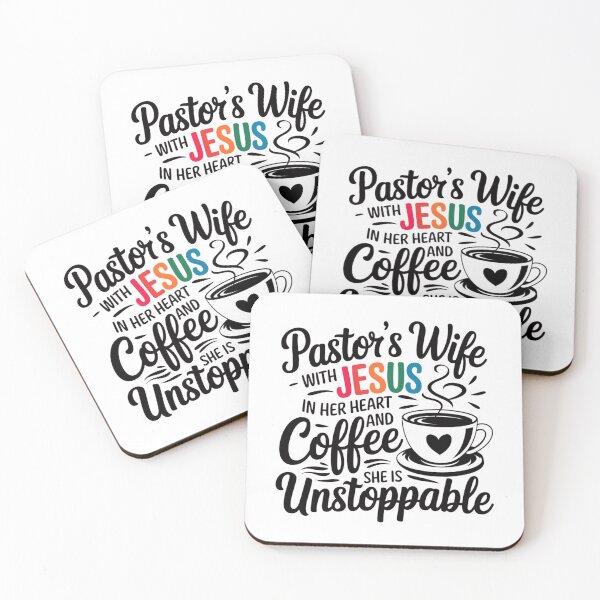 Item preview, Funny Pastors Wife Appreciation Gifts | Jesus in her Heart and Coffee she is unstoppable designed and sold by Heritage Hive Studio.