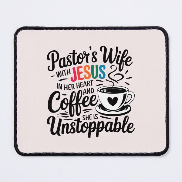 Item preview, Funny Pastors Wife Appreciation Gifts | Jesus in her Heart and Coffee she is unstoppable designed and sold by Heritage Hive Studio.