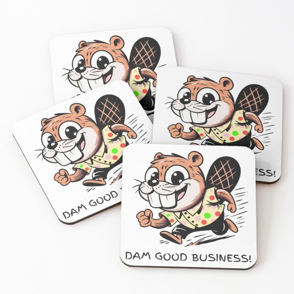 Item preview, Running beaver - Dam good business- Polka Dot Minimalist Animal Art designed and sold by BeaverFriends.