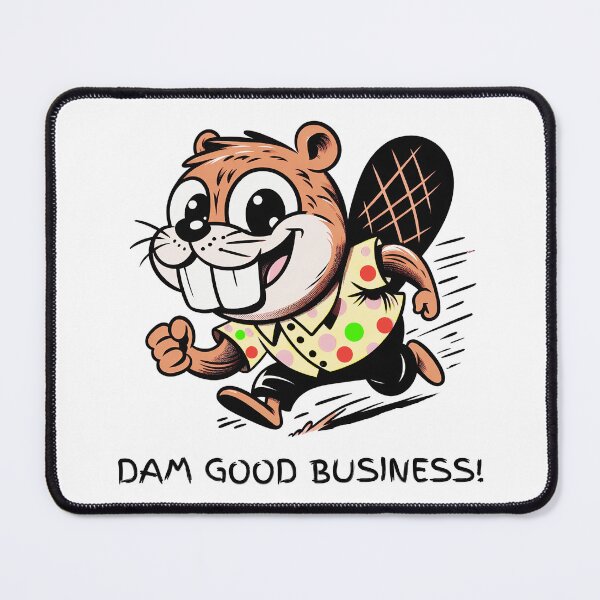 Item preview, Running beaver - Dam good business- Polka Dot Minimalist Animal Art designed and sold by BeaverFriends.