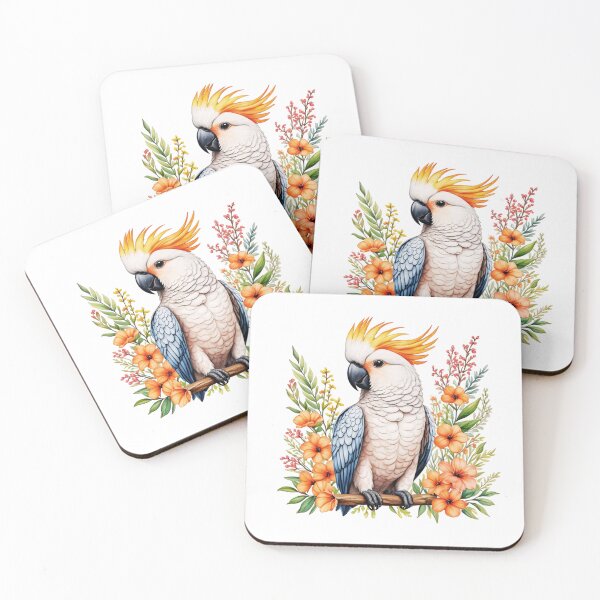Item preview, Moluccan Cockatoo And Flowers designed and sold by TheAnimalZ00.