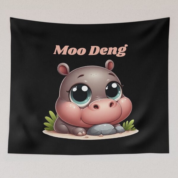 Item preview, Moo Deng - Charming Baby Hippo Art designed and sold by lojadpop.