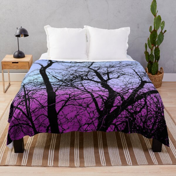 Item preview, Haunting Winter Trees Silhouette at Magenta Sunset with Birds designed and sold by Fredster1966.