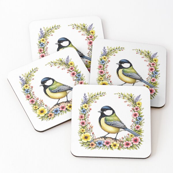 Item preview, Great Tit Bird And Flowers designed and sold by TheAnimalZ00.