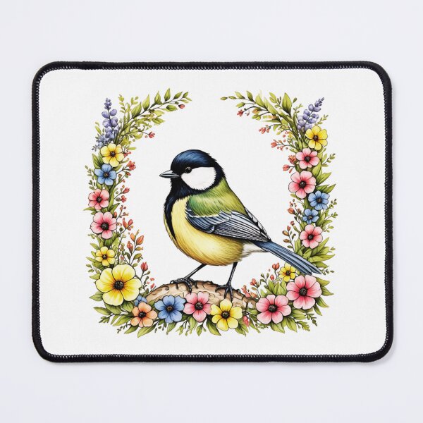 Item preview, Great Tit Bird And Flowers designed and sold by TheAnimalZ00.