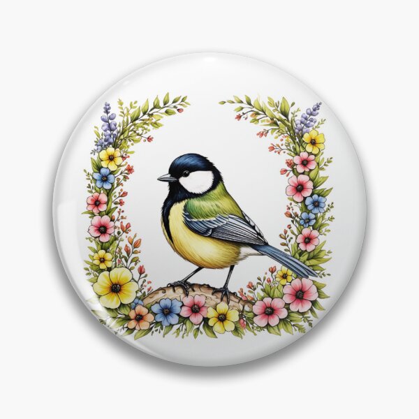 Item preview, Great Tit Bird And Flowers designed and sold by TheAnimalZ00.