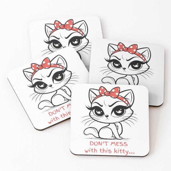 Item preview, Sassy Cat - Don't mess with this kitty- Polka Dot Minimalist Animal Art designed and sold by BeaverFriends.