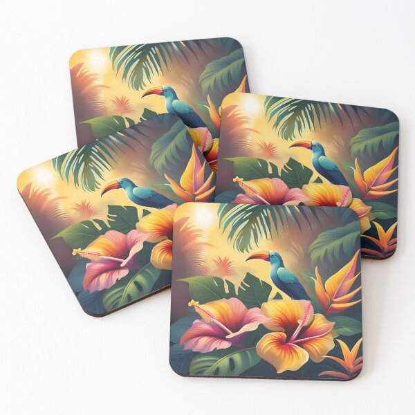 Item preview, Jungle Sunset Scene in Beautiful Rainforest Tropics designed and sold by Sticker-Tree.