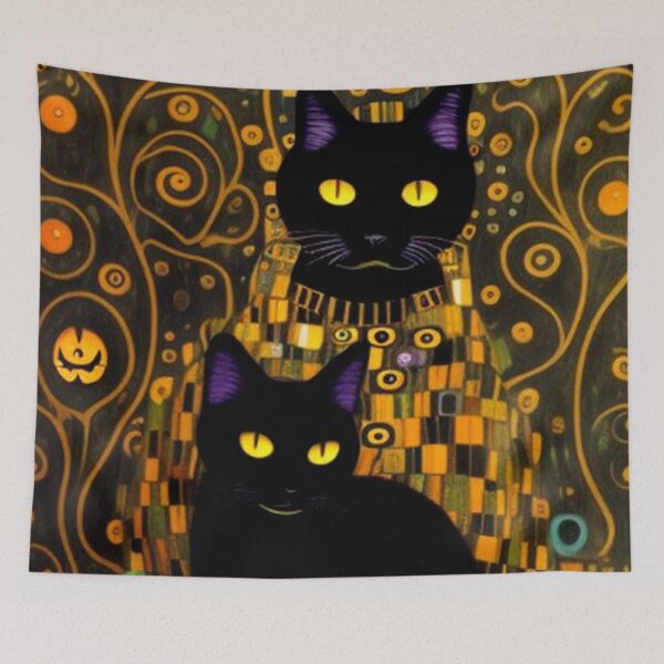 Item preview, Halloween Black Cat & Pumpkins  designed and sold by TheDarkWardrobe.