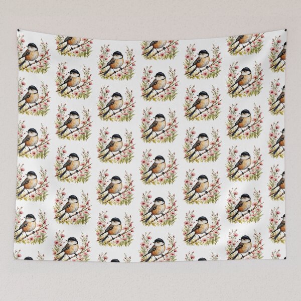 Item preview, Marsh Tit Bird And Flowers designed and sold by TheAnimalZ00.