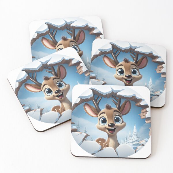 Item preview, Joyful Reindeer Peeking Through Winter Wonderland Wall designed and sold by CultDigHoriz.