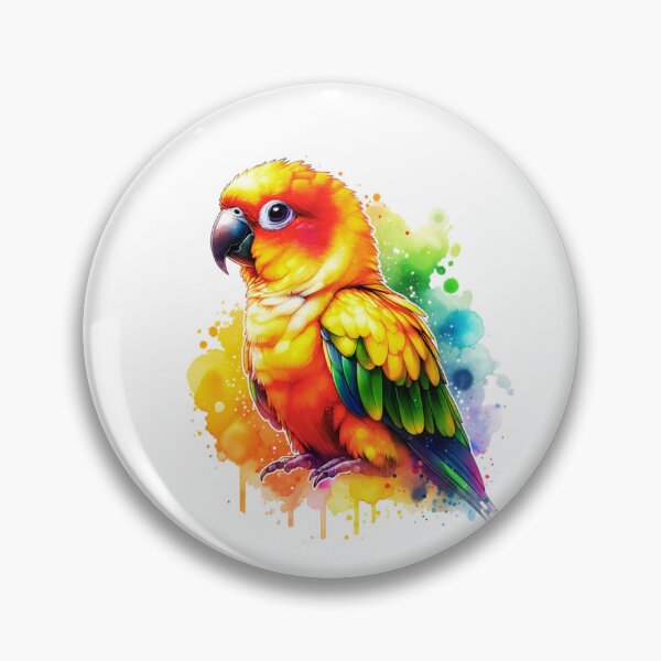 Item preview, Watercolor Sun Conure Bird designed and sold by TheAnimalZ00.