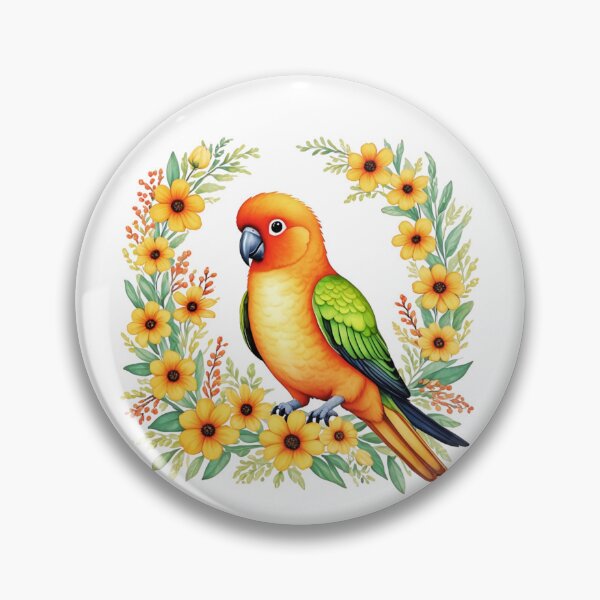 Item preview, Sun Conure Bird And Flowers designed and sold by TheAnimalZ00.