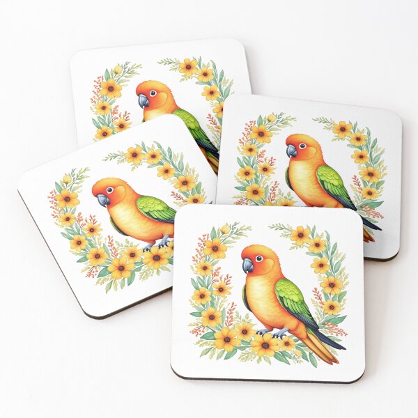 Item preview, Sun Conure Bird And Flowers designed and sold by TheAnimalZ00.