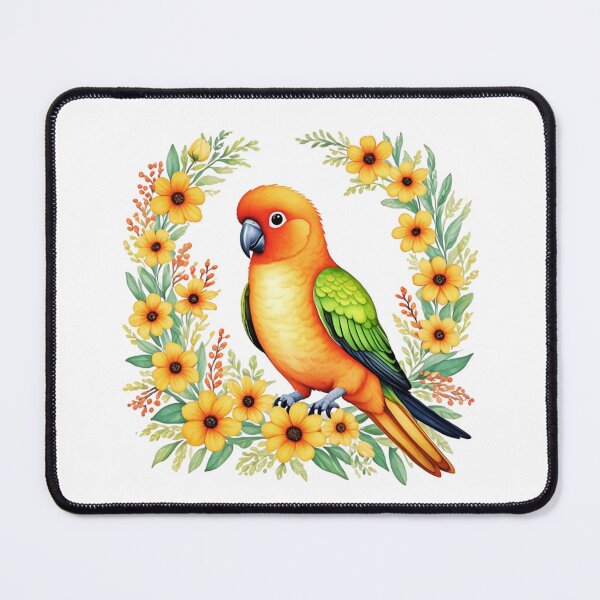 Item preview, Sun Conure Bird And Flowers designed and sold by TheAnimalZ00.
