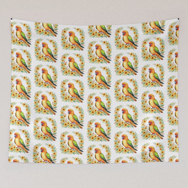 Item preview, Sun Conure Bird And Flowers designed and sold by TheAnimalZ00.