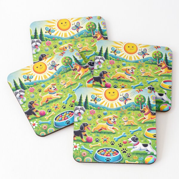 Item preview, Sunshine Playtime - A Joyful Day at the Dog Park designed and sold by WheelieGdArt.