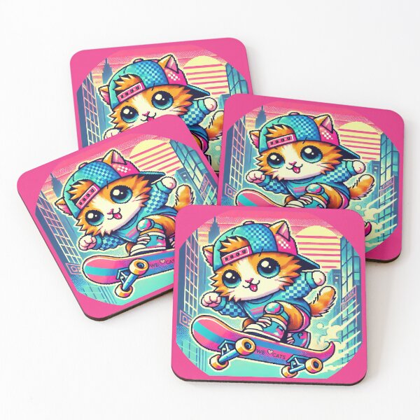 Item preview, Super Cute Vintage Kitty Skater II designed and sold by WeLoveCatss.