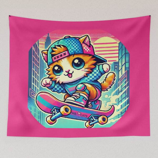Item preview, Super Cute Vintage Kitty Skater II designed and sold by WeLoveCatss.