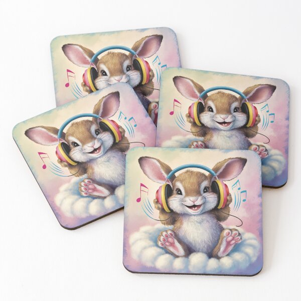 Item preview, Rabbit listening to music. designed and sold by zuporouge.