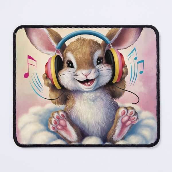 Item preview, Rabbit listening to music. designed and sold by zuporouge.