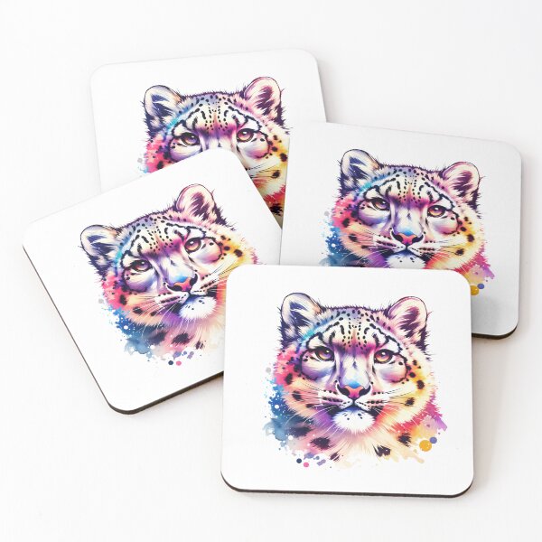 Item preview, Watercolor Snow Leopard Face designed and sold by TheAnimalZ00.
